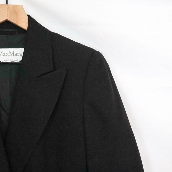 Max Mara Women's Double Breasted Blazer Italian Wool, Black - 10 - Picture 2 of 8